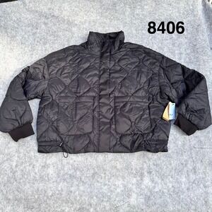 FLX Mineral Black Quilted Jacket Womens XL Water Repellent Patch Pkt WX33V210RS